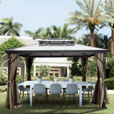 2PCS 15.5x4Ft Pergola Canopy Replacement Cover Shelter Yard Patio Green/Beige 
