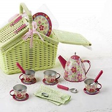 pottery barn tin tea set