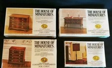 1:12 Miniature Vintage Sewing Box with Lid Winered Dollhouse Accessories S1C8