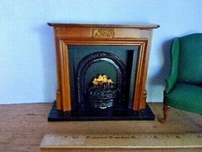 Dolls House Brown Fireplace 1 48 Scale 1 4 Inch Mini Living Room