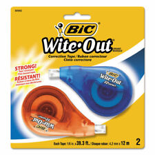 3 Pack WOTAPP418-WHI 5.25 x .75 x 8.125 4-Count BIC Clean Wite-Out Brand EZ Correct Correction Tape 