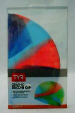 2020 Silicone BRAND A2 for sale online TYR Tie Dye Blue/orange Junior Swim Cap 