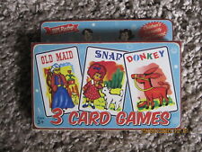CAROUSEL Retro Set Of 3 Card Games Playing Cards ~ Old Maid Snap Donkey… 
