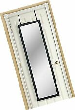 Madison White Glass With Mirrored Trim Large Rectangle Wall Mirror Bedroom 102cm