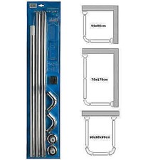 Angled 3 Way Shower Curtain U L Shape Corner Rail 28mm In
