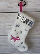 Details about   NWT Victoria's Secret PINK Black Sherpa Stocking Glitter Christmas Stocking Dog 