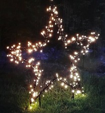 LED Solarstecker Stern Weihnachten Deko Gartenstecker warmweiße LEDs