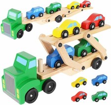 mit beweglicher Laderampe Autotransporter Anhänger abnehmbar LKW aus Holz 