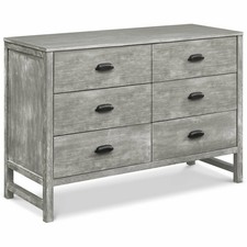Strick Bolton Vermont Stone Dark Burnt Grey 6 Drawer Chest For