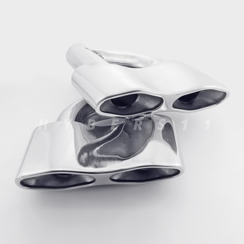 Quad Out Dual Wall AMG S65 Look SS 304 Exhaust Tips For Benz W221 S Class 1 Pair
