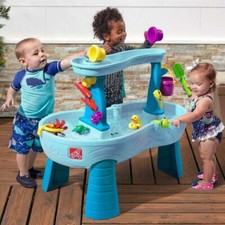 step2 rain showers splash pond water table kids playset with 13 piece accessory set