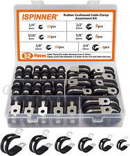 Lokman 46 Pieces 304 Stainless Steel Rubber Cushion Cable Clamp Assortment Kit 