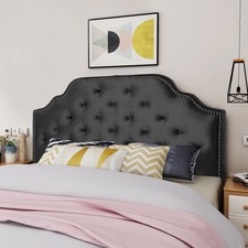Harlow 62 In Vintage Brown Queen Wall Mount Faux Leather Upholstered Headboard For Sale Online Ebay