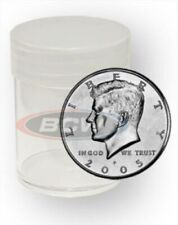 Pack of 6 BCW Clear Round Coin Tubes HALF DOLLAR SIZE Heavy Duty Screw Top 