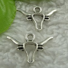 Free Ship 400 Pcs Tibetan Silver Cattle Head Charms 24x16mm #871