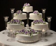 4 TIER SQUARE CASCADE WEDDING CAKE STAND STYLE SQ415 