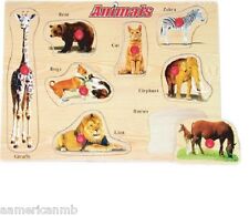 Puzzled Wooden Raised Puzzle With Animals Item 4329 Age 3 for sale online 