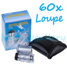 30X 60X LED Beleuchtet Juwelier Lupe Loop Glass V8J3J5 Schwarz 