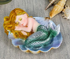 Shelia Wolk Figurine Elan Vital Pearl Shell Sirena del Mar Statue Koi Fish 