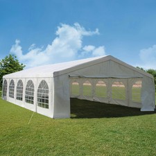 6x12m Heavy Duty PVC Marquee with GROUNDBAR Garden Gazebo Party Tent white