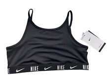 Nike BV3636 010 Womens Sz M Black Dri-Fit Swoosh Logo Medium Support Sports  Bra