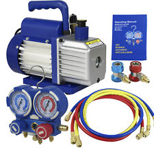 ARKSEN Rotary Vane Vacuum Pump 5-CFM AC Refrigeration A/C 1/2-HP R134A HVAC 