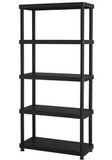Plastic Shelving Unit 5 Tier Garage Home Organizer Heavy Duty Storage Shelf Rack