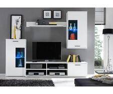 TV Schrank Lowboard Fernsehtisch Möbel mit 4 Fächern und Rollen Weiß LTC02WT 