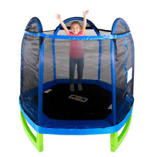 ASTM Approved Rectangle Recreational Trampoline with Enclosure Safety Net Indoor/Outdoor Baby Toddler Play Combo Bounce Birthday for Boy & Girl GYMAX 6FT Kids Trampoline with Swing 
