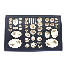 1:12 Dollhouse Miniature Dining Ware Porcelain Tea Set Dish Cup Plate 50pcs