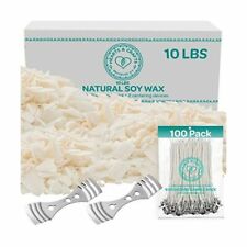 Oraganix Natural Soy Wax for DIY Candle Making Supplies-10lb Bag with 150ct 6'' 