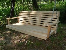 5ft Reg Cypress Wood Wooden Porch Bench Swing With Hanging Hardware 5ft Reg Cypress Wood Wooden Porch Bench Swing With Hanging Hardware Made In Usa