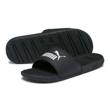 puma slides mens black