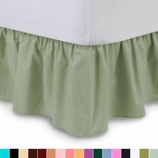 HUDSON PARK 500 Thread Count Pima Cotton KING Bedskirt Champagne Y1466 