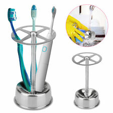 Stainless Steel Toothbrush Holder Razor Organizer Bathroom Wall Mounted Stand 