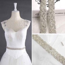 Crystal Bridal Belt Wedding Dress Sash Diamante Trim Lique Beaded Crystal Bridal Belt Wedding Dress Sash Diamante Trim Lique Beaded Waistband