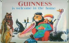 Guinness Surfer Metal Sign Signboard 3D Embossed Arched Tin 7 7//8x11 13//16in