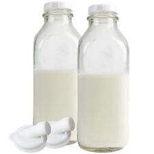 Stock Your Home 40 oz Glass Milk Bottle with Lid and Handle (2 Pack), 4  Reusable Caps, Milk Containe…See more Stock Your Home 40 oz Glass Milk  Bottle
