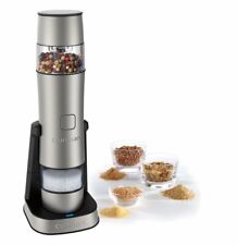 Flafster Kitchen Electric Pepper Grinder - Battery Powered Stainless Steel  Salt or Pepper Mill - Silver 