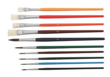 STYLEX 6er Schulmalpinsel-Set Pinselset Borsten Pinsel Haarpinsel Tuschkasten