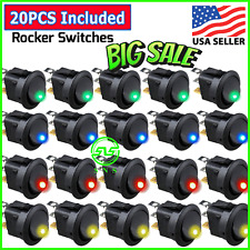 20pc Rocker Switch Toggle 12v LED Light Car Auto Boat Round On/off SPST 6a 3 Pin for sale online 