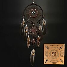 24 IN LARGE RAINBOW LT BROWN DREAMCATCHER new dreams decor feathers beads webbed