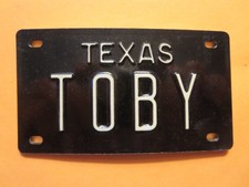 Vintage Personalized TEXAS TOBY Mini Bike Vanity Name License Plate ...