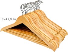 40x Wooden Coat Hangers Suit Garments Clothes Wood Hanger Trouser Bar Set FN 40x Wooden Coat Hangers Suit Garments Clothes Wood Hanger Trouser Bar Set FN